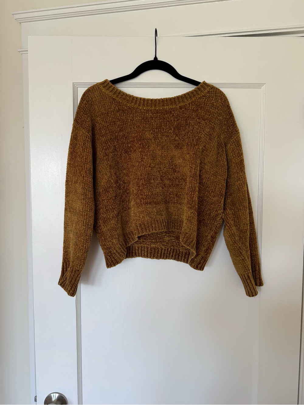 Sage the Label Brown Chenille Cropped Sweater Size Small